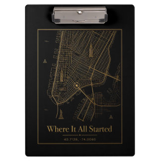 Schwarzes Gold benutzerdefiniertes Stadtplan-Clipb Klemmbrett