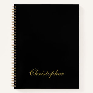 Schwarzes Gold Benutzername Minimalistisch Elegant Notizblock