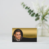 Schwarzes Gold Berufliches benutzerdefiniertes Fot Visitenkarte (Stehend Vorderseite)