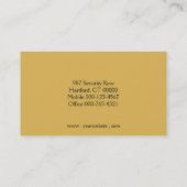 Schwarzes Gold Berufliches benutzerdefiniertes Fot Visitenkarte (Rückseite)