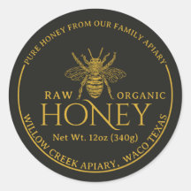 Schwarzes & Gold Bienenstock Rohes Organisches Hon