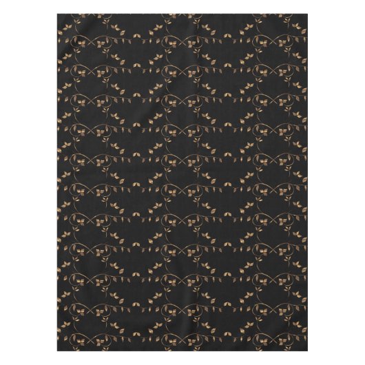 Schwarzes Gold-Blatt Lighthouse Route Dekoration Tischdecke (Vorderseite)