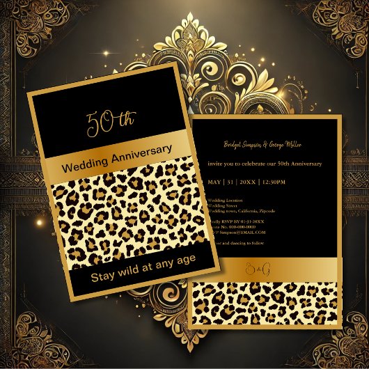 Schwarzes Gold bleibe Wild 50 Jubiläum Flat Card