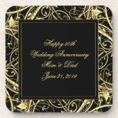 Schwarzes Gold blühen 50. Jahrestag Getränkeuntersetzer (Vorderseite)