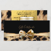 Schwarzes Gold Bogen Leopard Gepard Geschenkgutsch (Vorne/Hinten)