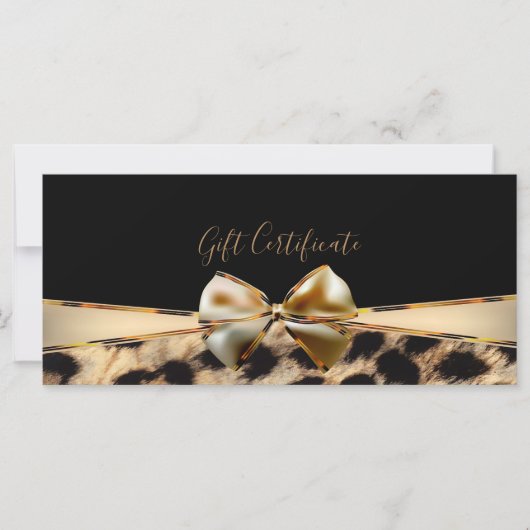 Schwarzes Gold Bogen Leopard Gepard Geschenkgutsch (Vorderseite)