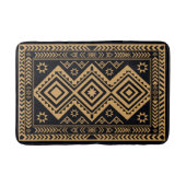 Schwarzes Gold Boho Abstracte Oberflächenstruktur Badematte (Vorderseite)