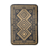 Schwarzes Gold Boho Abstracte Oberflächenstruktur Badematte (Vorderseite Vertikal)