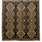 Schwarzes Gold Boho Abstracte Oberflächenstruktur Duschvorhang (Vorderseite)