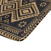 Schwarzes Gold Boho Abstracte Oberflächenstruktur Schneidebrett (Ecke)