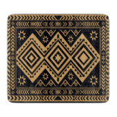 Schwarzes Gold Boho Abstracte Oberflächenstruktur Schneidebrett (Vorderseite)