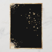 Schwarzes Gold Botanische Blütenhochzeit Einladung (Rückseite)