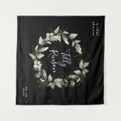 Schwarzes Gold Botanisches Sukkuläres Brautparty Wandteppich (Vorderseite (Horizontal))