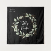 Schwarzes Gold Botanisches Sukkuläres Brautparty Wandteppich (Vorderseite)