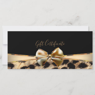 Schwarzes Gold Bow Leopard Gepard Geschenkgutschei