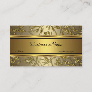 Schwarzes Gold Bronze Blumen Elegante Business Car Visitenkarte