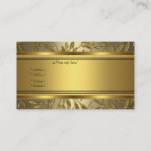 Schwarzes Gold Bronze Blumen Elegante Business Car Visitenkarte (Rückseite)