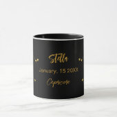 Schwarzes Gold Capricorn Sternkonstellation Geburt Tasse (Zentrum)
