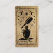 Schwarzes Gold Celestial Tarot Nageldesign QR Code Visitenkarte (Vorderseite)