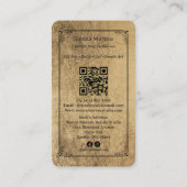 Schwarzes Gold Celestial Tarot Nageldesign QR Code Visitenkarte (Rückseite)