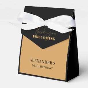 Schwarzes Gold Chic Geburtstags-Dankeschön Geschenkschachtel