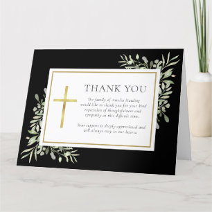 Schwarzes Gold christliches Beerdigung Aquarell Gr Dankeskarte