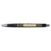 Schwarzes Gold Custom Name Dark Academia Kugelschreiber (Vorderseite)