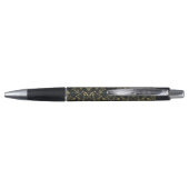 Schwarzes Gold Custom Name Dark Academia Kugelschreiber (Rückseite)