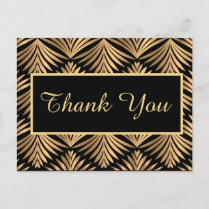 Schwarzes Gold Danke Gatsby Schwarze Art Deco Hoch Postkarte