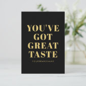 Schwarzes Gold, das Sie got haben, vielen Dank Dankeskarte (Stehend Vorderseite)