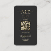 Schwarzes Gold der beruflichen Monogram-Protokolli Visitenkarte (Rückseite)