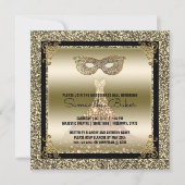 Schwarzes Gold des Bonbon-16 der Maskerade-| 16. Einladung (Vorderseite)