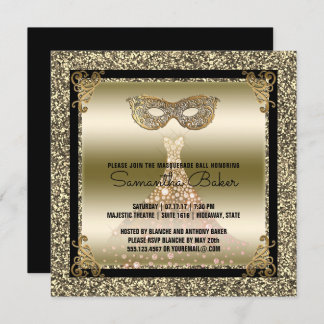 Schwarzes Gold des Bonbon-16 der Maskerade-| 16. Einladung