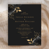 Schwarzes Gold-Dunkelblumen-Hochzeit