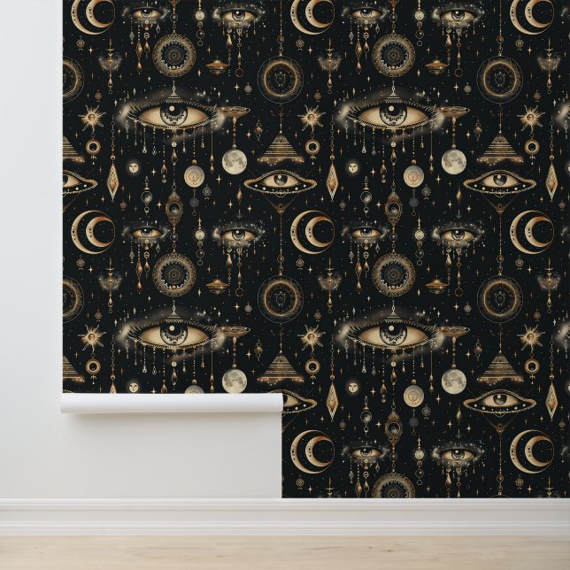 Schwarzes Gold Dunkler Goth  Tapete (Anwendung)