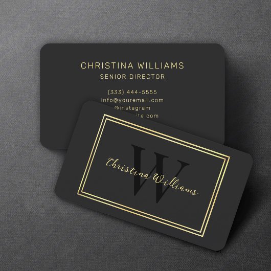 Schwarzes Gold Einfach Modernes Minimalistisches E Visitenkarte