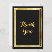 Schwarzes Gold einfache Dankeschön-Karte Einladung (Vorderseite)