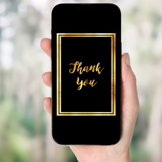 Schwarzes Gold einfache Dankeschön-Karte Einladung