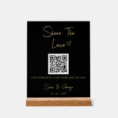 Schwarzes Gold Einfache moderne QR-Foto-Freigabe Acrylschild (Vorderseite)