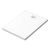 Schwarzes Gold Einfacher Namensmonogramm Notizblock (Rotiert)
