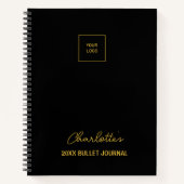 Schwarzes Gold-Elegant-Bullet-Journal Notizblock (Vorderseite)