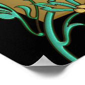 Schwarzes Gold Elegante Kunst, Dichtung und Musik Poster (Ecke)