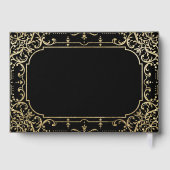 Schwarzes Gold elegante romantische Hochzeit Gästebuch (Rückseite)
