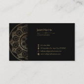 Schwarzes Gold Elegante Stilvolle Visitenkarte (Rückseite)