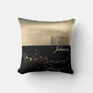 Schwarzes Gold Eleganter Name Kissen