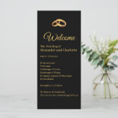 Schwarzes Gold Elegantes Hochzeitsprogramm (Stehend Vorderseite)