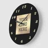 Schwarzes Gold Elegantes klassisches Business-Logo Große Wanduhr (Winkel)