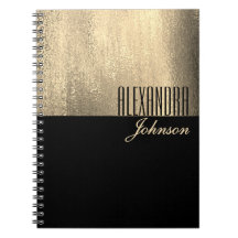 Schwarzes Gold Elegantes Namen Notizbuch Journal