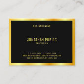 Schwarzes Gold Elegantes Personalisiertes Template Visitenkarte (Vorderseite)