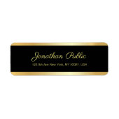 Schwarzes Gold Elegantes Template Moderne Rücksend (Vorne)